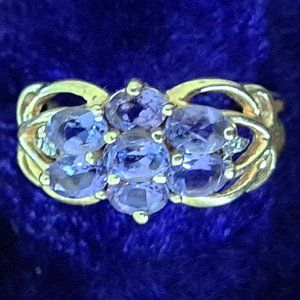 Flower Tanzanite and Gold ring (10K)